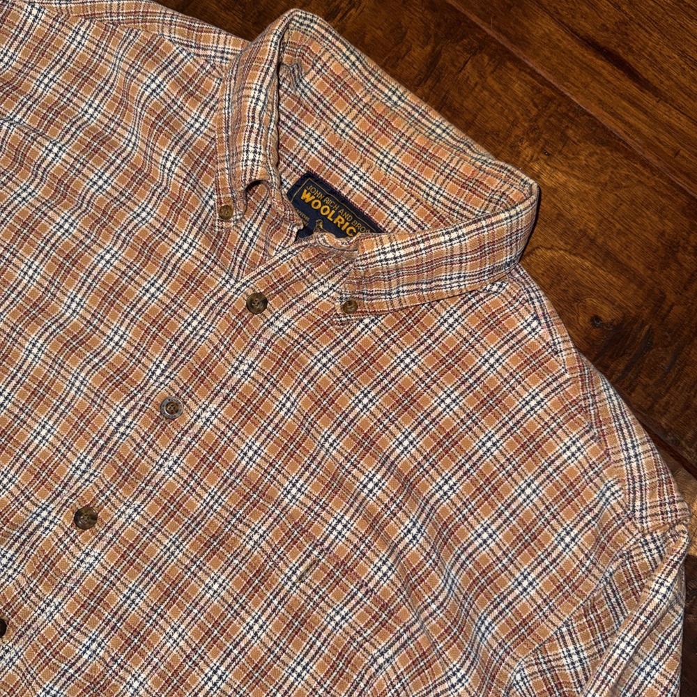 John Rich And Bros. Woolrich Buckskin Plaid Casual Flannel Size Large Outdoor